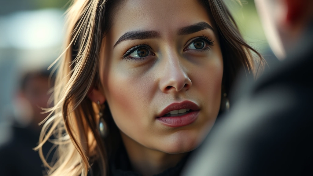 Close-up of female performer in dramatic scene, emotional expression captured in natural lighting, professional cinematography with shallow depth of field, contemporary dramatic television production quality