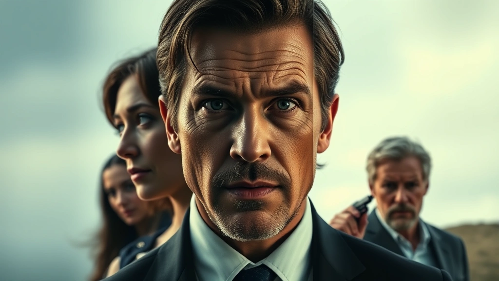 Split-screen composition showing multiple dramatic character expressions from different roles, artistic editing style, cinematic color grading, showcasing range and versatility in acting performances