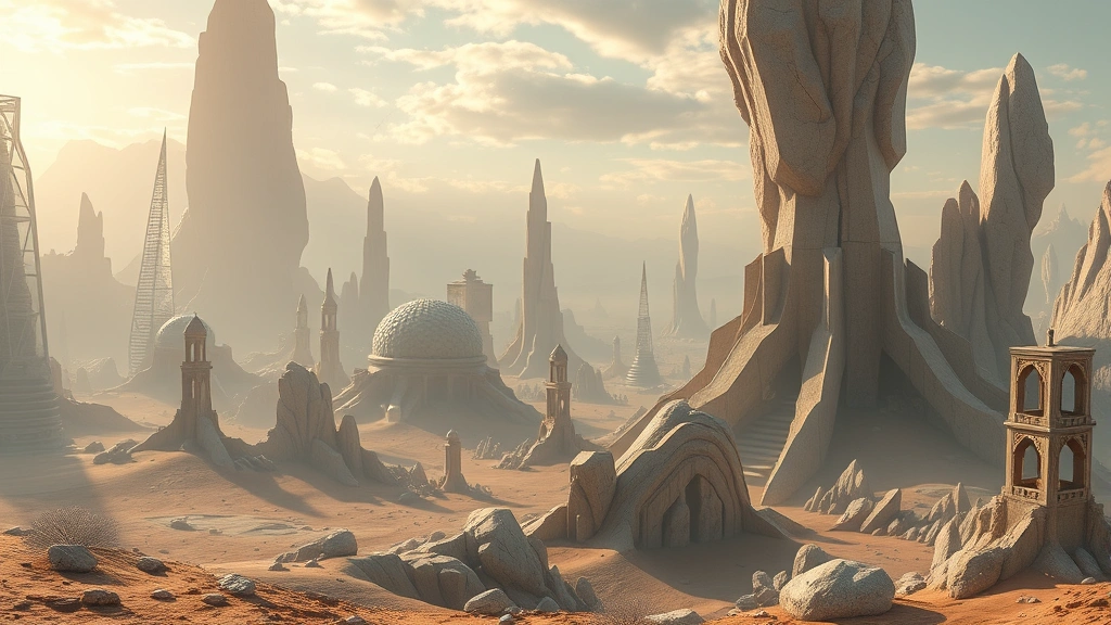 Surreal landscape with impossible architecture, crystalline structures, and fractured geometric shapes in an alien environment, photorealistic digital rendering with ethereal lighting and no text, depicting otherworldly perception and altered reality