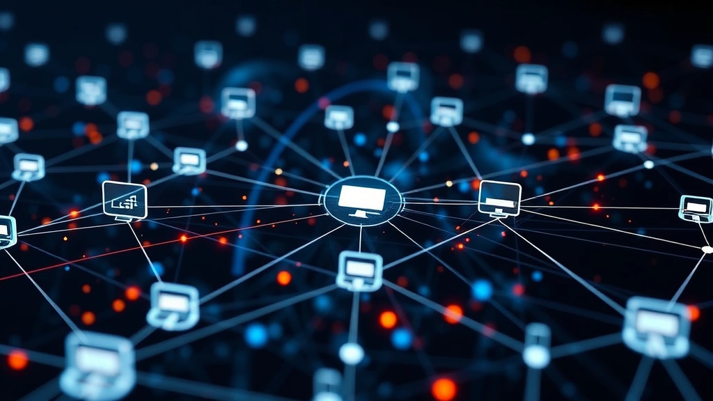Network visualization of digital content distribution showing interconnected nodes and data flow, abstract digital architecture, streaming technology representation