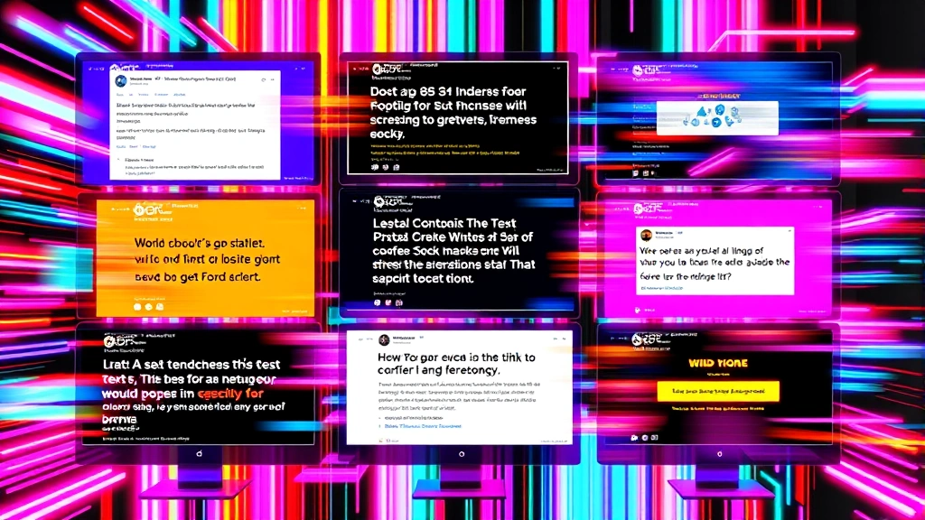 Digital collage showing multiple computer screens displaying various meme formats and text snippets, vibrant neon colors, abstract representation of viral content spreading across networks, no actual text visible, modern digital aesthetic