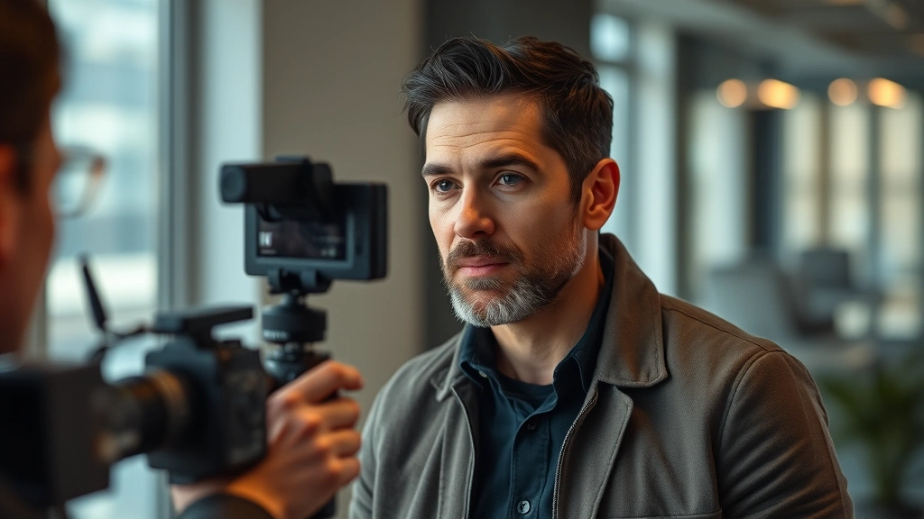 Modern actor in contemporary scene, mature performer in character moment, streaming-era cinematography, emotional depth in performance, realistic professional setting, no text or digital displays