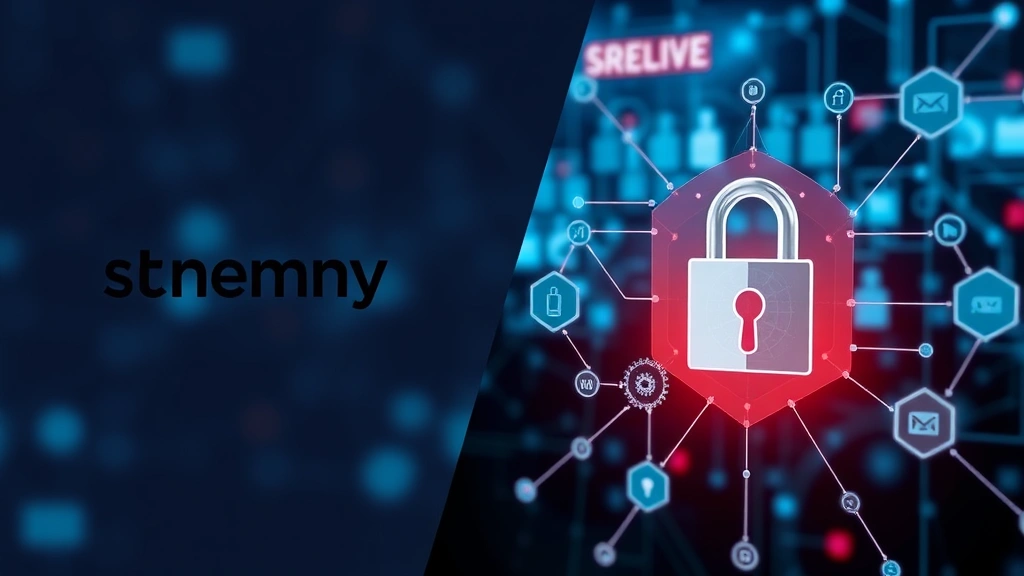 Split-screen composition showing contrast between streaming service logos and digital security icons, abstract network connections in background, cybersecurity visualization aesthetic